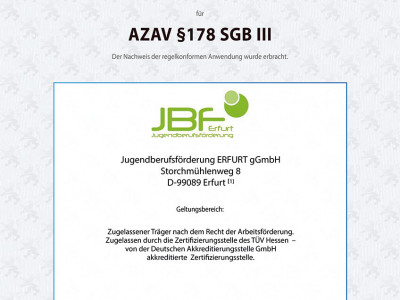 Taufrisch AZAV rezertifiziert