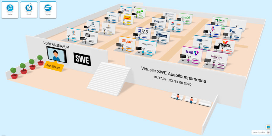 Das virtuelle Messegelände auf der Webseite der Stadtwerke Erfurt